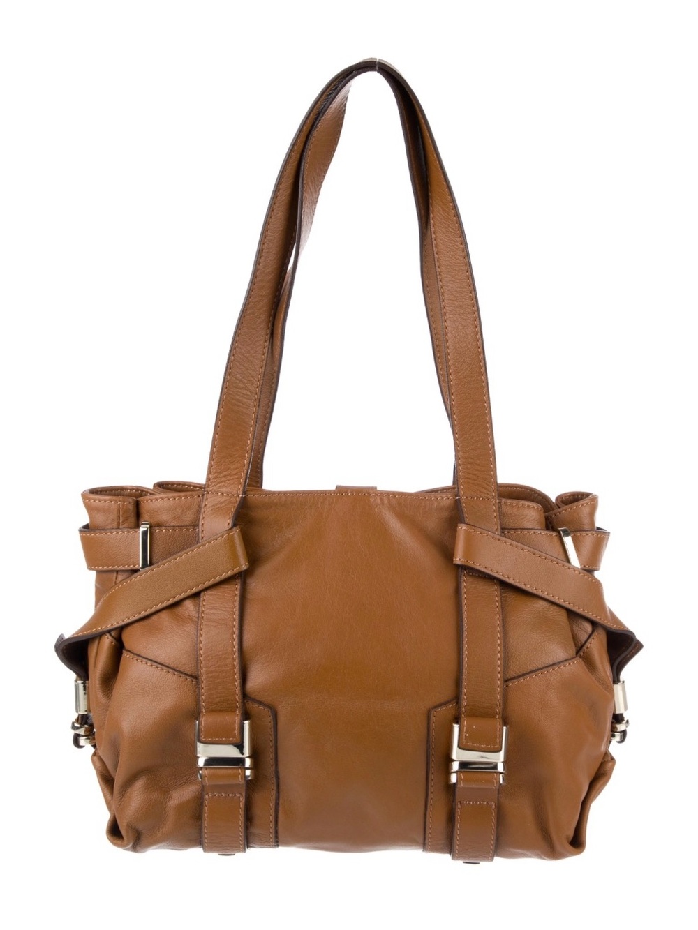 LK Bennett Cognac Brown Leather Shoulder Tote